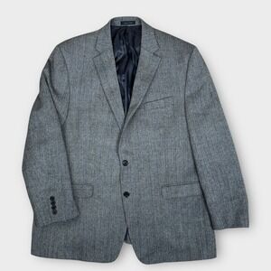 Lauren Ralph Lauren Blazer Mens 46R Gray Wool Notch Lapel Sport Coat Made India